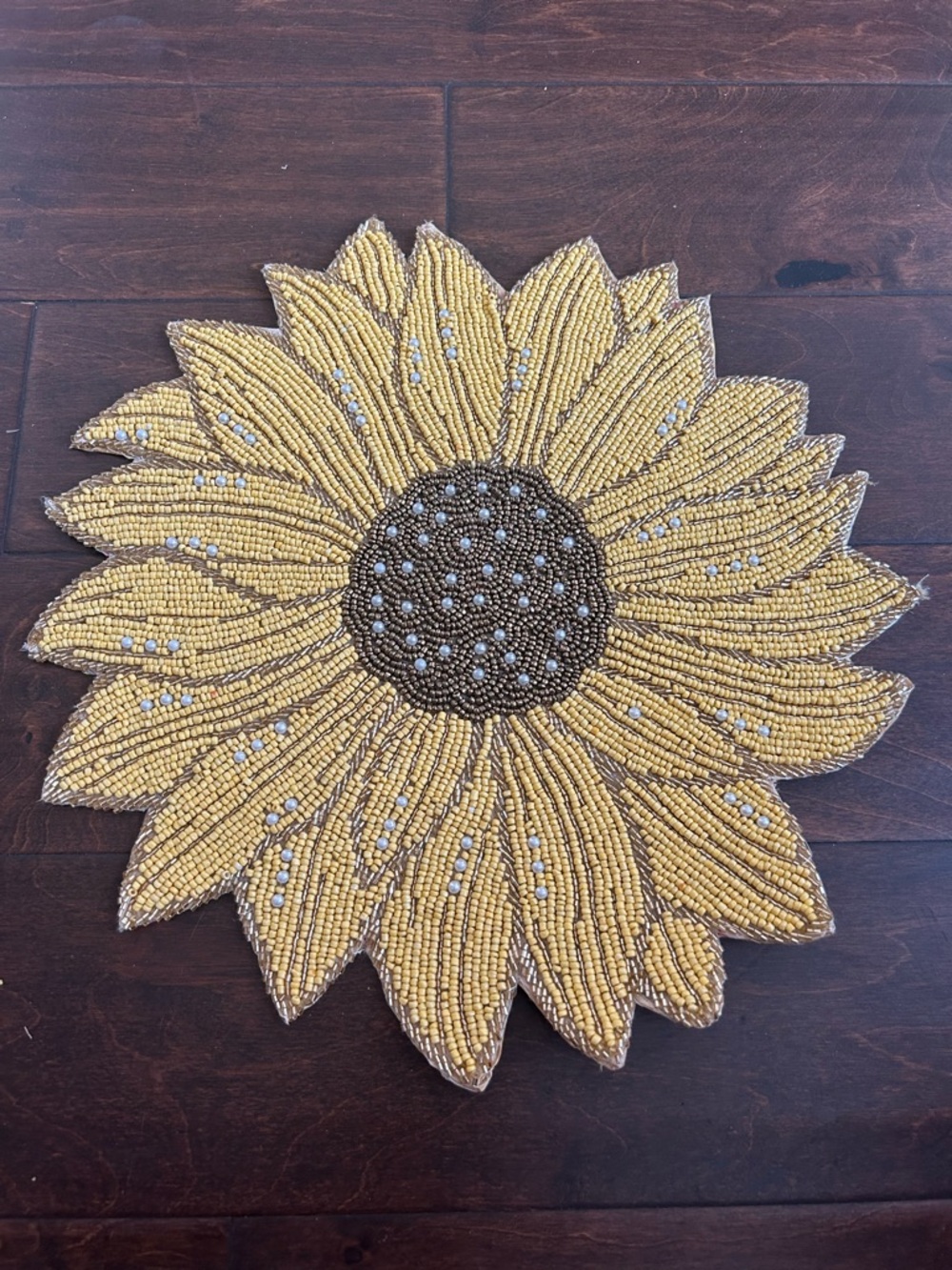 Cynthia Rowley Beaded Sunflower Charger New Fall Decor Placemat
